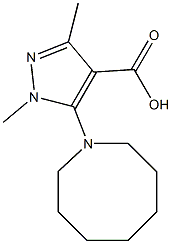 5-(azocan-1-yl)-1,3-dimethyl-1H-pyrazole-4-carboxylic acid Struktur