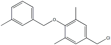 5-(chloromethyl)-1,3-dimethyl-2-[(3-methylphenyl)methoxy]benzene Struktur