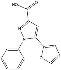 5-(furan-2-yl)-1-phenyl-1H-pyrazole-3-carboxylic acid Struktur