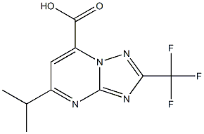 5-(propan-2-yl)-2-(trifluoromethyl)-[1,2,4]triazolo[1,5-a]pyrimidine-7-carboxylic acid Struktur