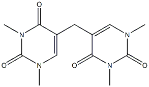 5-[(1,3-dimethyl-2,4-dioxo-1,2,3,4-tetrahydropyrimidin-5-yl)methyl]-1,3-dimethyl-1,2,3,4-tetrahydropyrimidine-2,4-dione Struktur