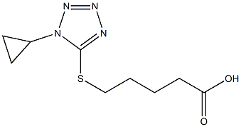 5-[(1-cyclopropyl-1H-1,2,3,4-tetrazol-5-yl)sulfanyl]pentanoic acid Struktur