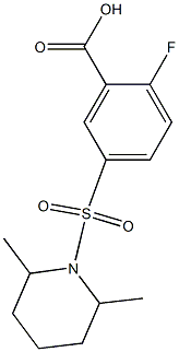 5-[(2,6-dimethylpiperidine-1-)sulfonyl]-2-fluorobenzoic acid Struktur