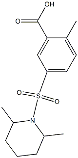 5-[(2,6-dimethylpiperidine-1-)sulfonyl]-2-methylbenzoic acid Struktur