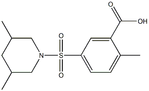 5-[(3,5-dimethylpiperidine-1-)sulfonyl]-2-methylbenzoic acid Struktur