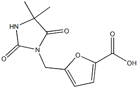 5-[(4,4-dimethyl-2,5-dioxoimidazolidin-1-yl)methyl]furan-2-carboxylic acid Struktur