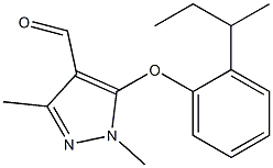 5-[2-(butan-2-yl)phenoxy]-1,3-dimethyl-1H-pyrazole-4-carbaldehyde Struktur