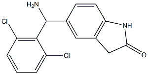 5-[amino(2,6-dichlorophenyl)methyl]-2,3-dihydro-1H-indol-2-one Struktur