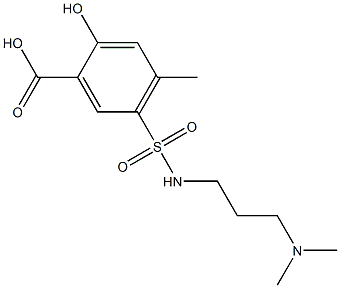 5-{[3-(dimethylamino)propyl]sulfamoyl}-2-hydroxy-4-methylbenzoic acid Struktur