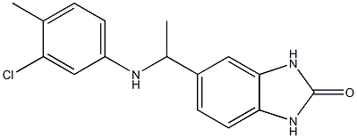 5-{1-[(3-chloro-4-methylphenyl)amino]ethyl}-2,3-dihydro-1H-1,3-benzodiazol-2-one Struktur