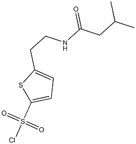 5-{2-[(3-methylbutanoyl)amino]ethyl}thiophene-2-sulfonyl chloride Struktur