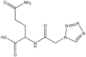 5-amino-5-oxo-2-[(1H-tetrazol-1-ylacetyl)amino]pentanoic acid Struktur