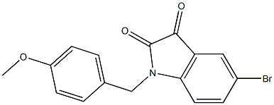 5-bromo-1-[(4-methoxyphenyl)methyl]-2,3-dihydro-1H-indole-2,3-dione Struktur