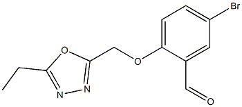 5-bromo-2-[(5-ethyl-1,3,4-oxadiazol-2-yl)methoxy]benzaldehyde Struktur