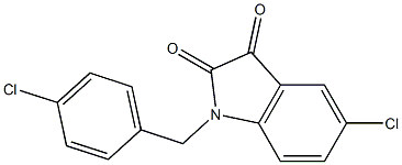 5-chloro-1-[(4-chlorophenyl)methyl]-2,3-dihydro-1H-indole-2,3-dione Struktur