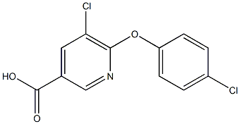 5-chloro-6-(4-chlorophenoxy)pyridine-3-carboxylic acid Struktur