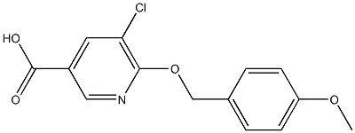 5-chloro-6-[(4-methoxyphenyl)methoxy]pyridine-3-carboxylic acid Struktur