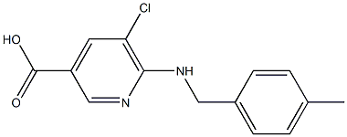 5-chloro-6-{[(4-methylphenyl)methyl]amino}pyridine-3-carboxylic acid Struktur