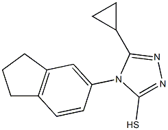 5-cyclopropyl-4-(2,3-dihydro-1H-inden-5-yl)-4H-1,2,4-triazole-3-thiol Struktur