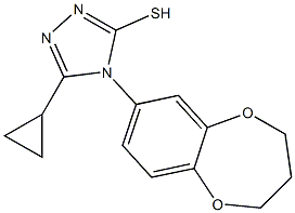 5-cyclopropyl-4-(3,4-dihydro-2H-1,5-benzodioxepin-7-yl)-4H-1,2,4-triazole-3-thiol Struktur