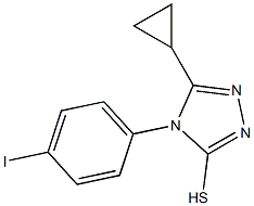 5-cyclopropyl-4-(4-iodophenyl)-4H-1,2,4-triazole-3-thiol Struktur