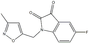 5-fluoro-1-[(3-methyl-1,2-oxazol-5-yl)methyl]-2,3-dihydro-1H-indole-2,3-dione Struktur