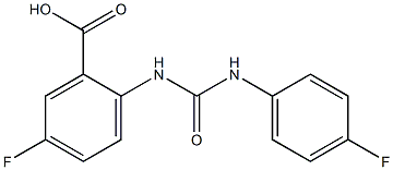 5-fluoro-2-{[(4-fluorophenyl)carbamoyl]amino}benzoic acid Struktur