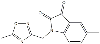 5-methyl-1-[(5-methyl-1,2,4-oxadiazol-3-yl)methyl]-2,3-dihydro-1H-indole-2,3-dione Struktur