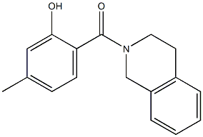 5-methyl-2-(1,2,3,4-tetrahydroisoquinolin-2-ylcarbonyl)phenol Struktur