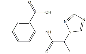 5-methyl-2-[2-(1H-1,2,4-triazol-1-yl)propanamido]benzoic acid Struktur