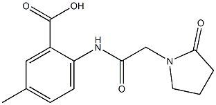 5-methyl-2-[2-(2-oxopyrrolidin-1-yl)acetamido]benzoic acid Struktur