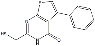 5-phenyl-2-(sulfanylmethyl)-3H,4H-thieno[2,3-d]pyrimidin-4-one Struktur