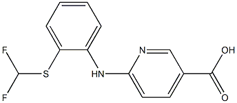 6-({2-[(difluoromethyl)sulfanyl]phenyl}amino)pyridine-3-carboxylic acid Struktur