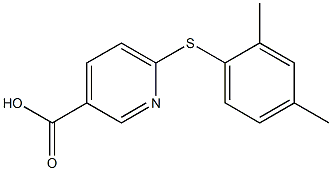 6-[(2,4-dimethylphenyl)sulfanyl]pyridine-3-carboxylic acid Struktur