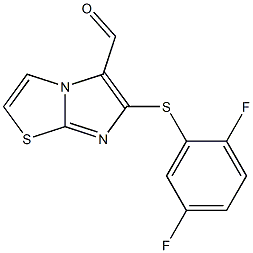 6-[(2,5-difluorophenyl)thio]imidazo[2,1-b][1,3]thiazole-5-carbaldehyde Struktur