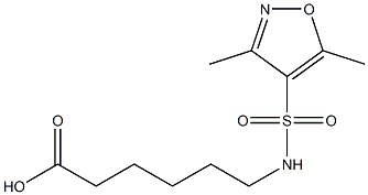 6-[(3,5-dimethyl-1,2-oxazole-4-)sulfonamido]hexanoic acid Struktur