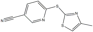 6-[(4-methyl-1,3-thiazol-2-yl)sulfanyl]pyridine-3-carbonitrile Struktur