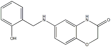 6-{[(2-hydroxyphenyl)methyl]amino}-3,4-dihydro-2H-1,4-benzoxazin-3-one Struktur