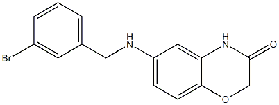 6-{[(3-bromophenyl)methyl]amino}-3,4-dihydro-2H-1,4-benzoxazin-3-one Struktur