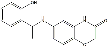 6-{[1-(2-hydroxyphenyl)ethyl]amino}-3,4-dihydro-2H-1,4-benzoxazin-3-one Struktur