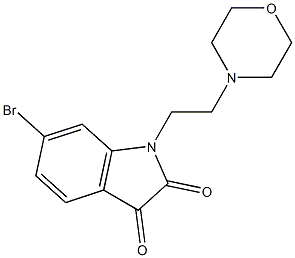 6-bromo-1-[2-(morpholin-4-yl)ethyl]-2,3-dihydro-1H-indole-2,3-dione Struktur