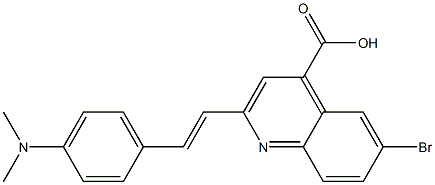 6-bromo-2-{(E)-2-[4-(dimethylamino)phenyl]vinyl}quinoline-4-carboxylic acid Struktur