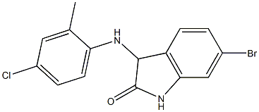 6-bromo-3-[(4-chloro-2-methylphenyl)amino]-2,3-dihydro-1H-indol-2-one Struktur