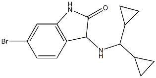 6-bromo-3-[(dicyclopropylmethyl)amino]-2,3-dihydro-1H-indol-2-one Struktur