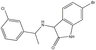 6-bromo-3-{[1-(3-chlorophenyl)ethyl]amino}-2,3-dihydro-1H-indol-2-one Struktur