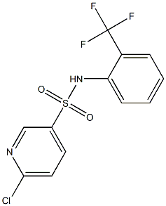 6-chloro-N-[2-(trifluoromethyl)phenyl]pyridine-3-sulfonamide Struktur