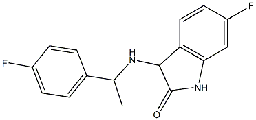 6-fluoro-3-{[1-(4-fluorophenyl)ethyl]amino}-2,3-dihydro-1H-indol-2-one Struktur