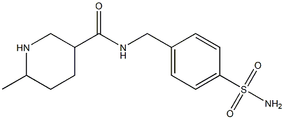 6-methyl-N-[(4-sulfamoylphenyl)methyl]piperidine-3-carboxamide Struktur