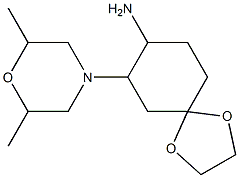 7-(2,6-dimethylmorpholin-4-yl)-1,4-dioxaspiro[4.5]dec-8-ylamine Struktur