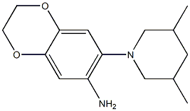 7-(3,5-dimethylpiperidin-1-yl)-2,3-dihydro-1,4-benzodioxin-6-amine Struktur